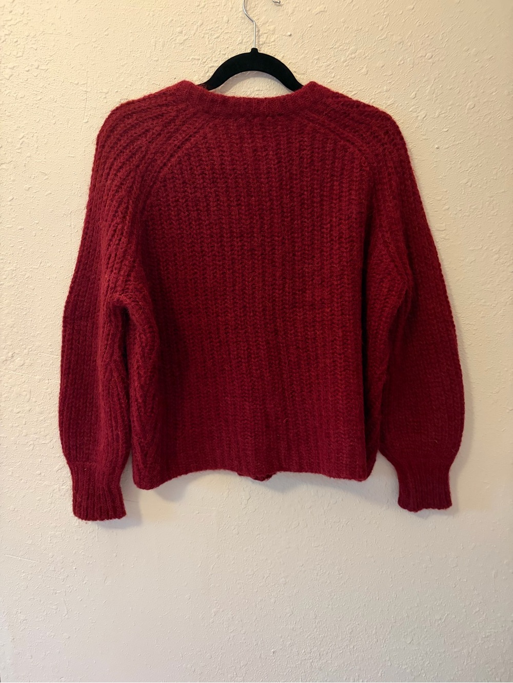 Sézane Emile Burgundy Alpaca Wool Chunky Cardigan XS - Picture 5 of 7